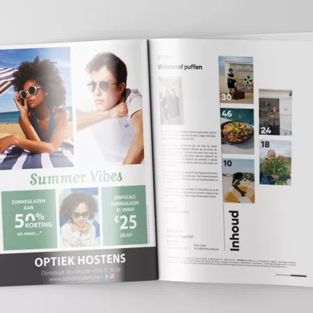 Advertenties - Grafisch ontwerp - Diensten - Advertentie Optiek Hostens