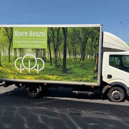 Bjorn Heuzel - Klanten - Reclamebelettering op vrachtwagen