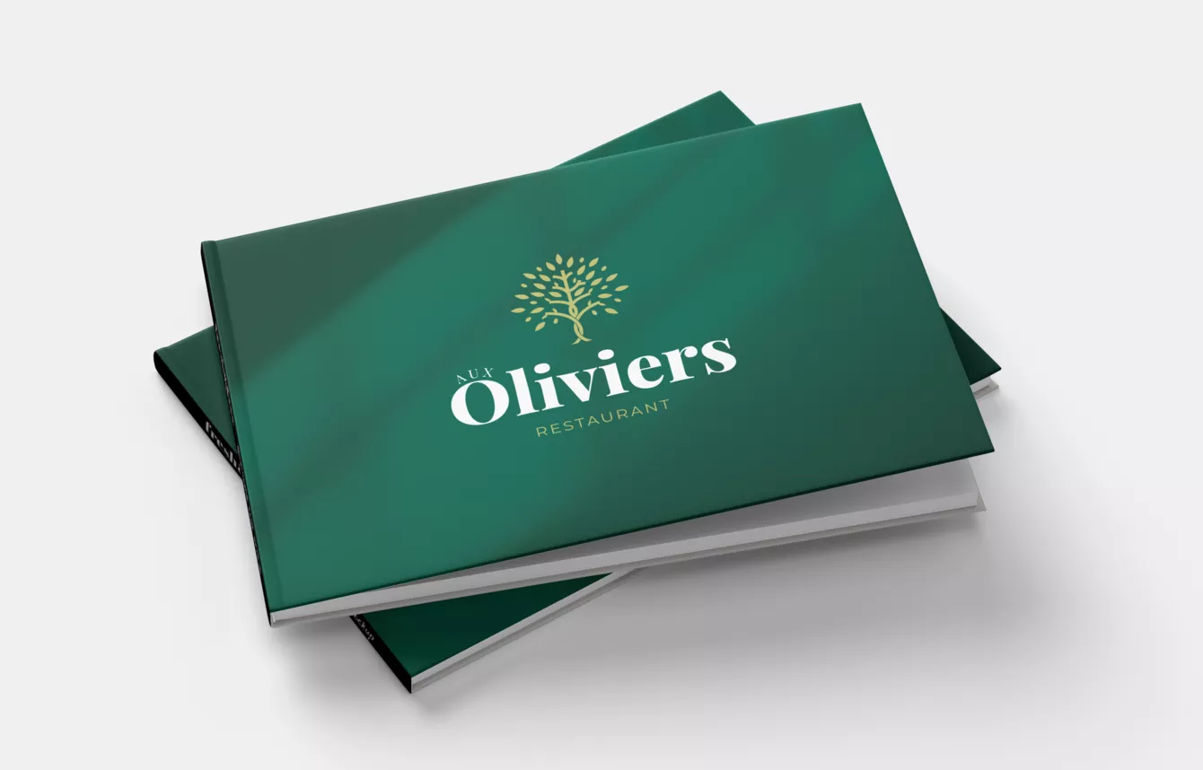 Menuboek Aux Oliviers - Projecten - menuboek-restaurant-depanne-1